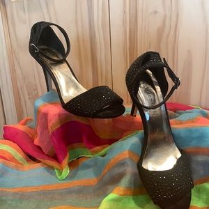 Madden Girl studded peep toe with ankle strap heels. Size 8